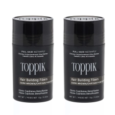 Toppik Twin Pack (Dark Brown) New Volumizing Hair Building Fibers